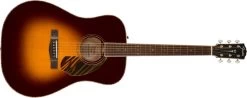 Fender PD-220E All Solid Dreadnought Acoustic In 3 Color Burst, Hardshell Case