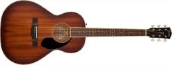 Fender PS-220E All Solid Parlor Acoustic In Aged Cognac Burst, Hardshell Case