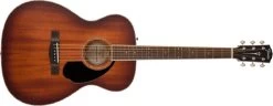 Fender PO-220E All Solid Orchestra Acoustic In Aged Cognac Burst, Hardshell Case