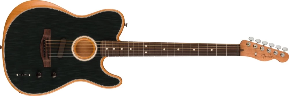 Fender Acoustasonic Tele Player In Brushed Black With Gig Bag 1 Fender Acoustasonic Tele Player In Brushed Black With Gig Bag