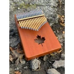 Beaver Creek 17 Key Kalimba In Mahogany With Maple Leaf Design