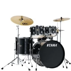 Tama Imperialstar 5-Piece Kit W/ Meinl Cymbals In Hairline Blk 20,10,12,14F,14S