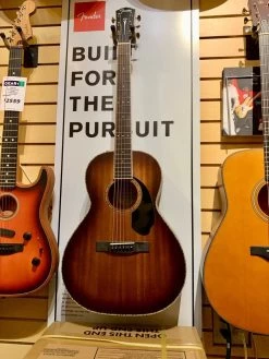 Fender PS-220E All Solid Parlor Acoustic In Aged Cognac Burst, Hardshell Case -musical instrument IMG 5903