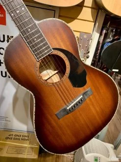 Fender PS-220E All Solid Parlor Acoustic In Aged Cognac Burst, Hardshell Case -musical instrument IMG 5905