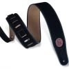 Levys 2.5" Deluxe Suede Strap W/Piping - Black