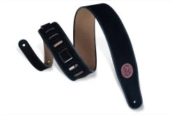 Levys 2.5" Deluxe Suede Strap W/Piping - Black