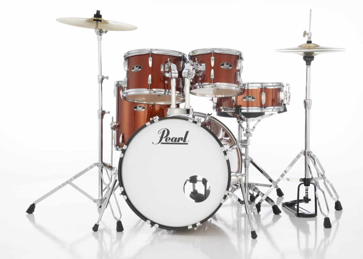 Pearl Roadshow Five Piece Kit With Hardware 22, 10, 12, 16, 14SN In Burnt Orange 2 Pearl Roadshow Five Piece Kit With Hardware 22, 10, 12, 16, 14SN In Burnt Orange - Image 2