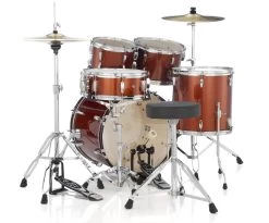 Pearl Roadshow Five Piece Kit With Hardware 22, 10, 12, 16, 14SN In Burnt Orange 7 Pearl Roadshow Five Piece Kit With Hardware 22, 10, 12, 16, 14SN In Burnt Orange -musical instrument RS525SCC749 front