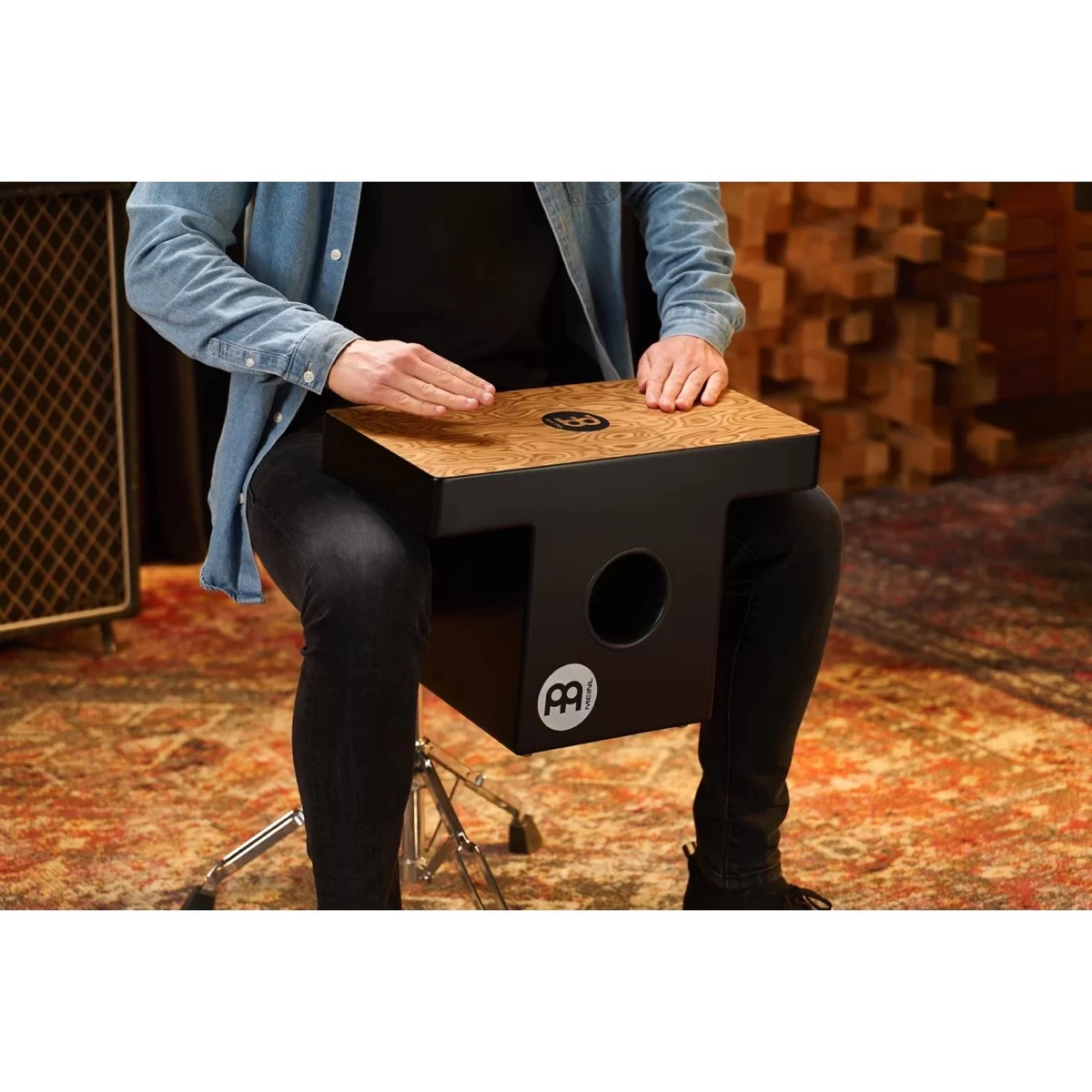 Meinl Slaptop Cajon - Makah/Burl - Black 5 Meinl Slaptop Cajon - Makah/Burl - Black - Image 5