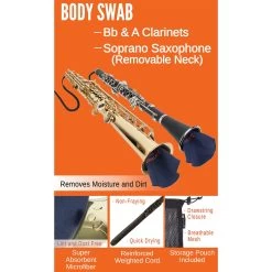 Protec Body, Barrel & Mouthpiece Swab: Clarinets (Bb, A)