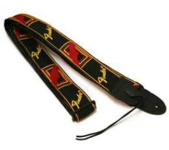 Fender Strap 2" Monogrammed Black, Yellow, Red