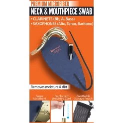 ProTec Neck & Mouthpiece Swab: Clarinets (Bb, A, Bass), Saxophones (Alto, Tenor, Baritone)