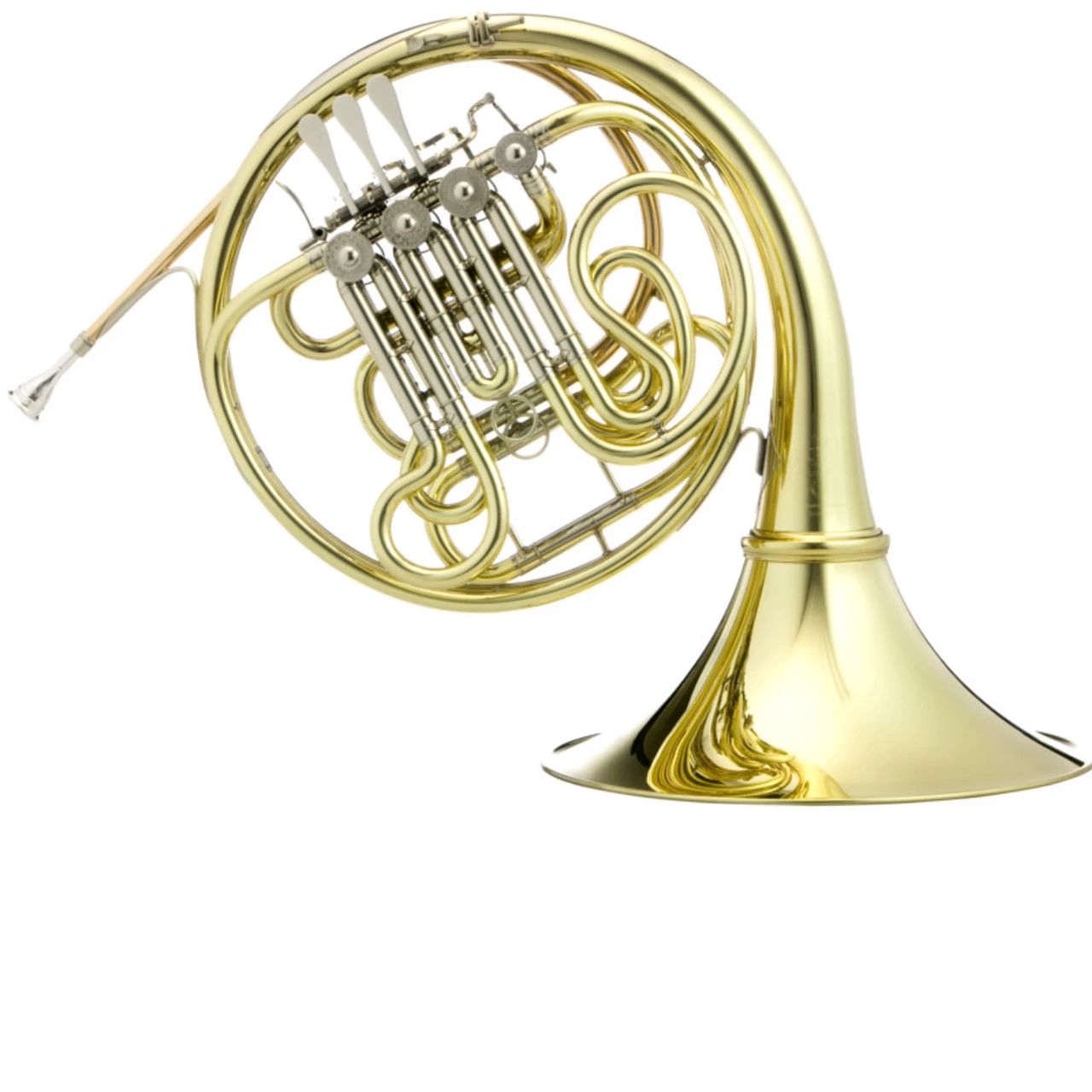Hoyer G10 Geyer Style Double French Horn, Clear Lacquer, String Mechanism 1 Hoyer G10 Geyer Style Double French Horn, Clear Lacquer, String Mechanism